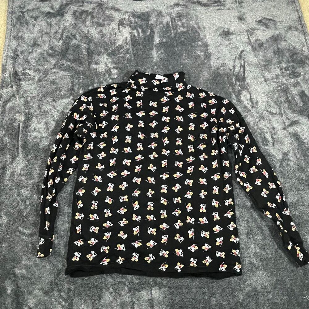 Vintage 1990’s Mickey Mouse All Over Print Turtleneck Mickey & Co Women Size Lar